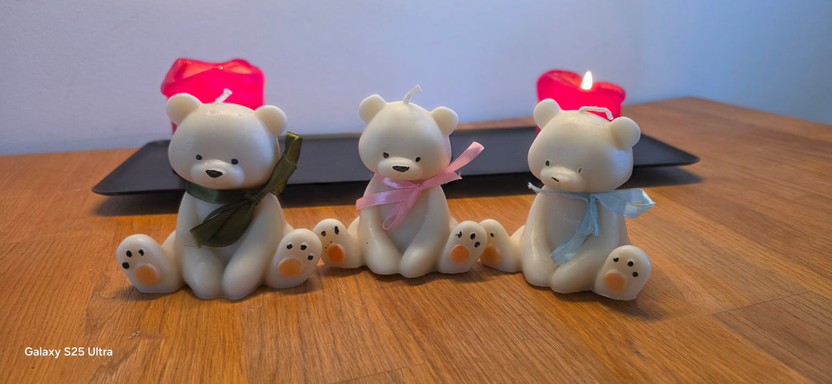 Teddybjørn-lys af sojavoks