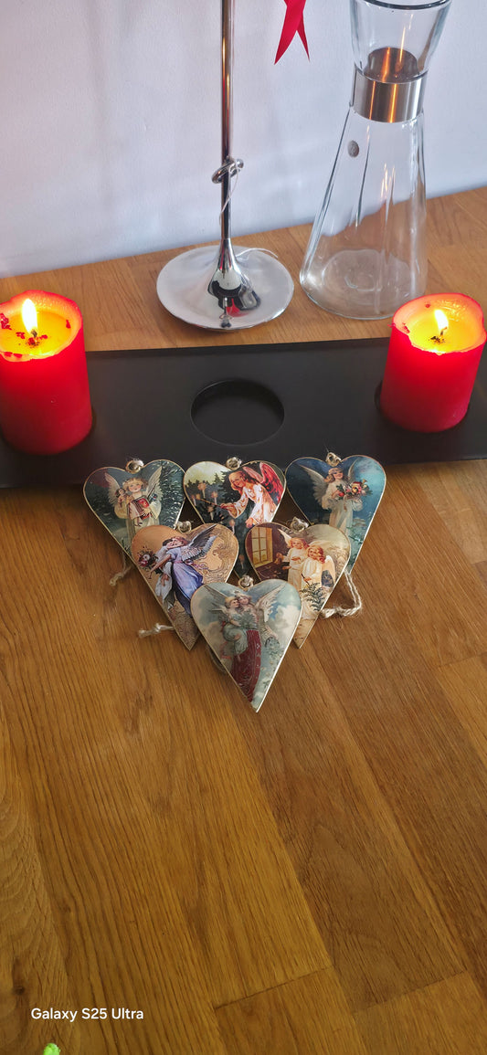 Vintage tin julehjerter
