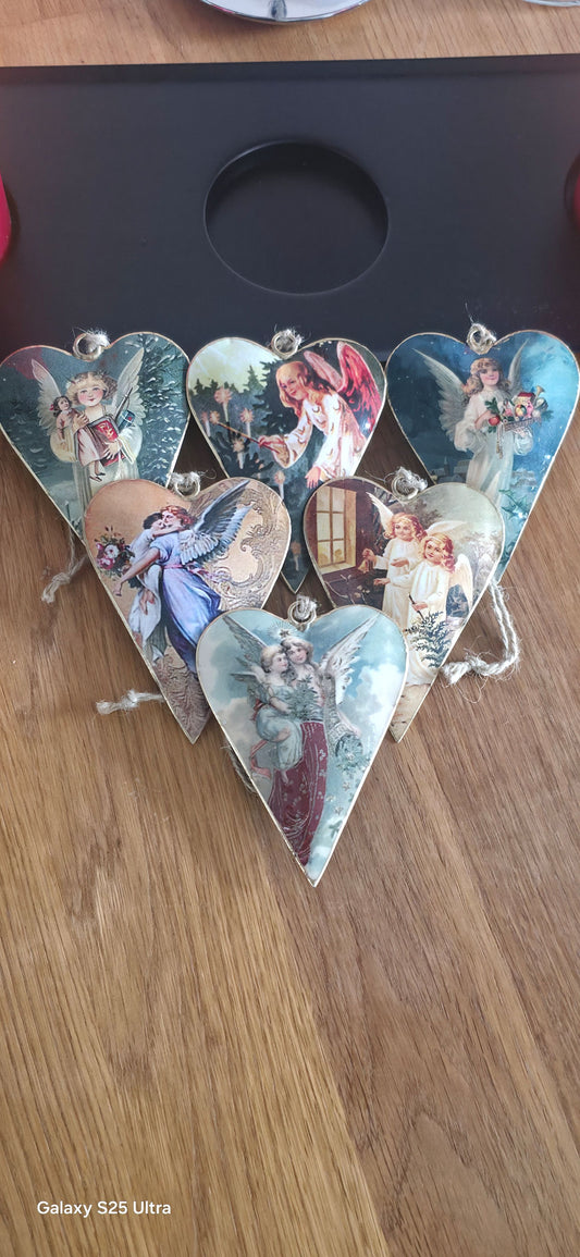 Vintage tin julehjerter