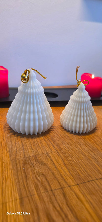 Origami juletræslys i naturlig sojavoks lille