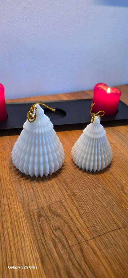 Origami juletræslys i naturlig sojavoks lille
