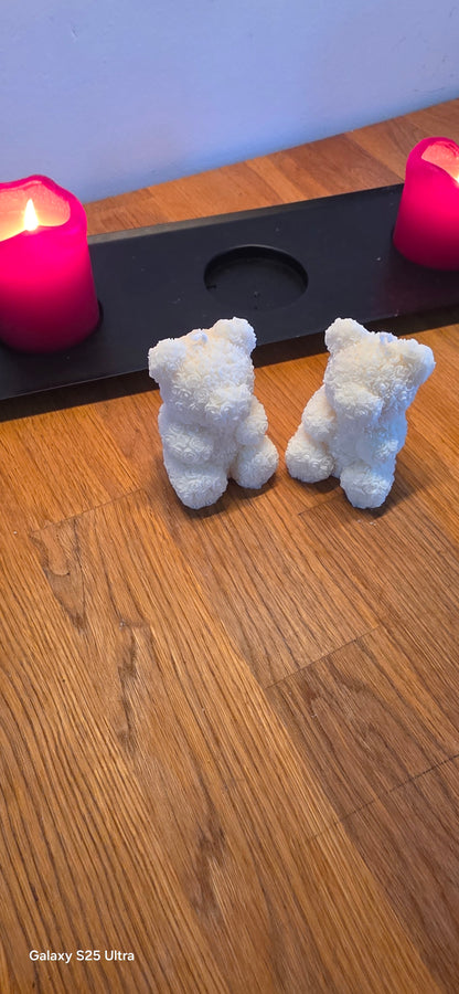 Rosebamse stearinlys - håndlavet