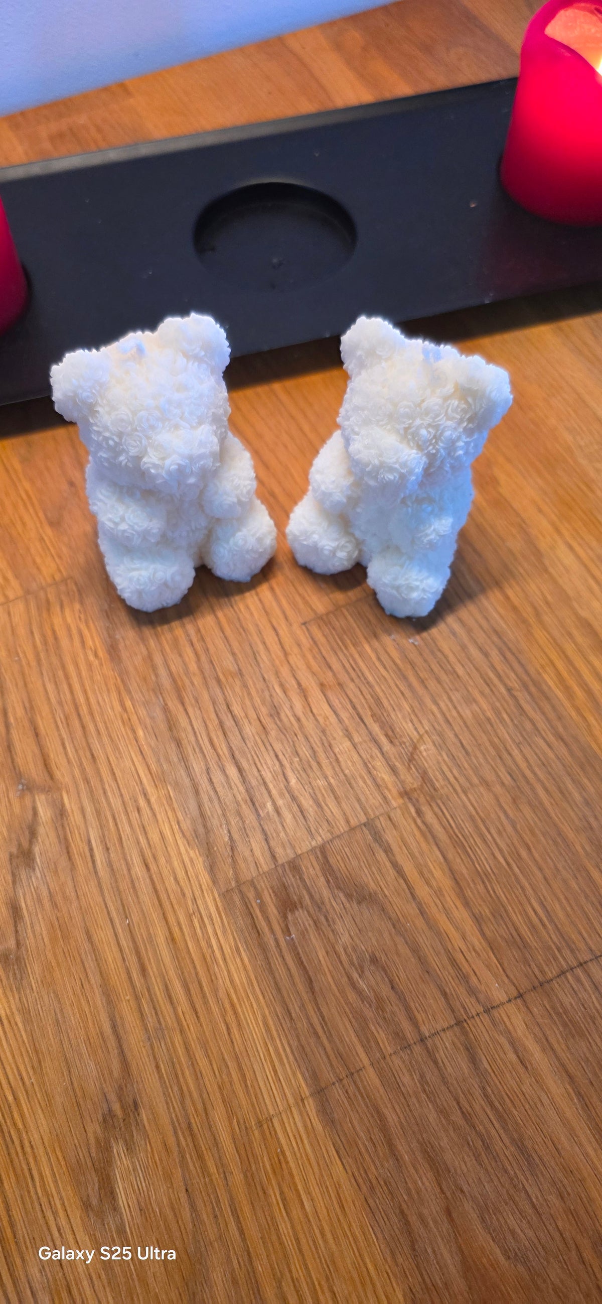 Rosebamse stearinlys - håndlavet